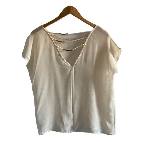 Costa Blanca Creme Blouse US Small - Picture 2 of 5